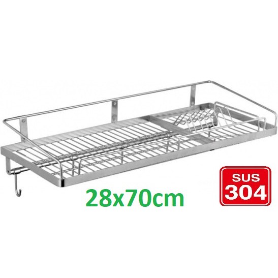 [HCM]Kệ chén inox 1 tầng INOX304 70x28(cm) - Kệ chén treo tường - Kệ úp bát inox -Kệ úp chén inox 1 tầng