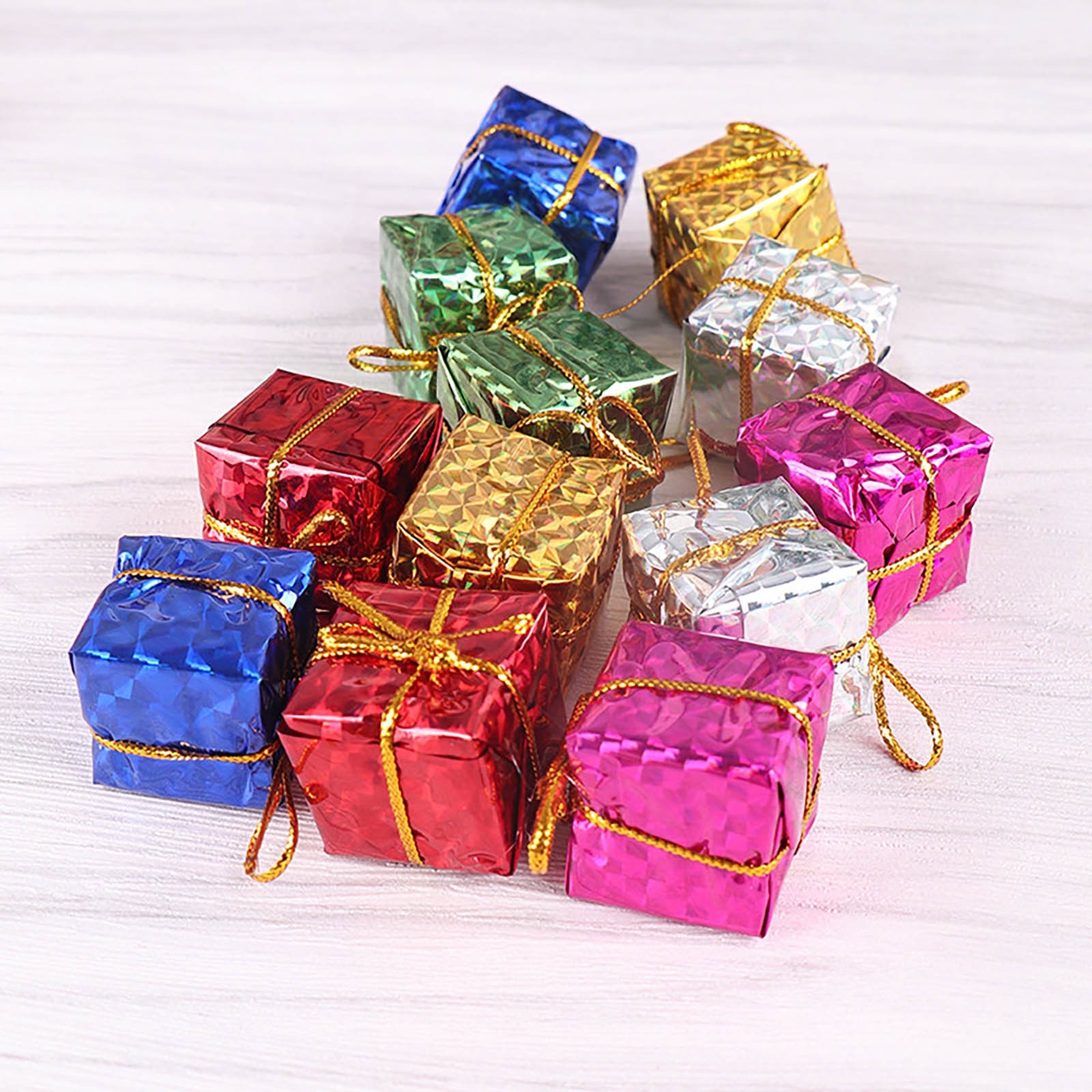【CC】☒☈ 12pcs Simulated Decoration Mini Ornaments Tree Decor Pendants Craft Supplies Noel