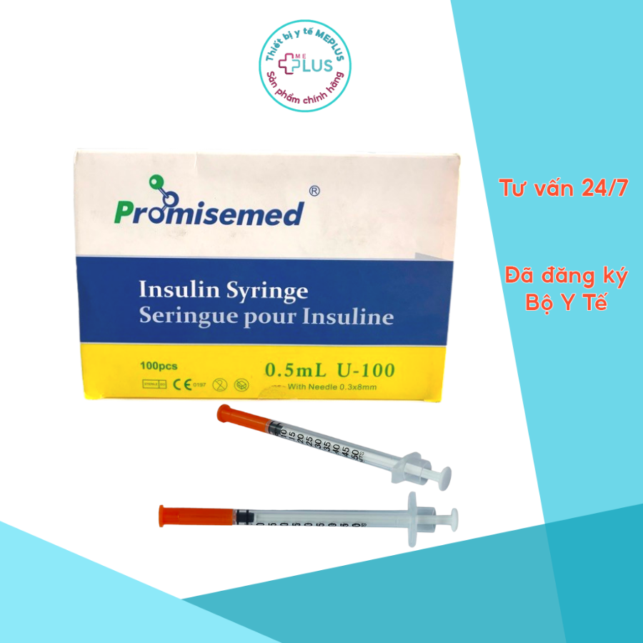 Bơm tiêm tiểu đường, tiêm thẩm mỹ Promisemid hộp 100 cái