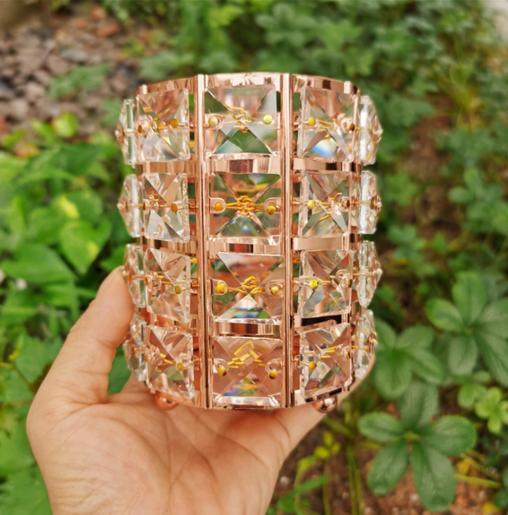 Cốc đựng cọ trang điểm hình trụ và vuông đính đá lấp lánh pha lê sang chảnh