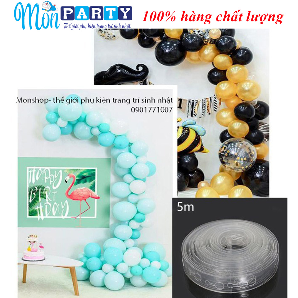 Cuộn dây kết bóng sinh nhật, dây cài bóng tạo kiểu, dây kết dải bóng sinh nhật dài 5m