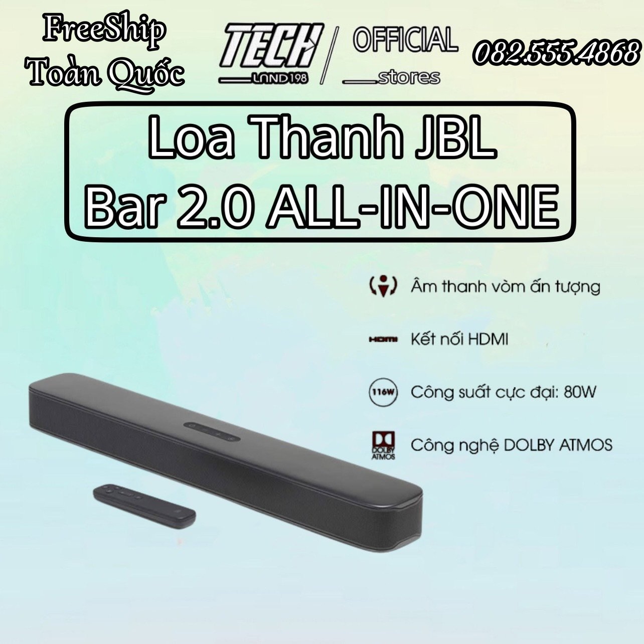 [FREE SHIP TOÀN QUỐC] Loa Bluetooth JBL BAR 2.0 ALL-IN-ONE - Hàng Chính Hãng