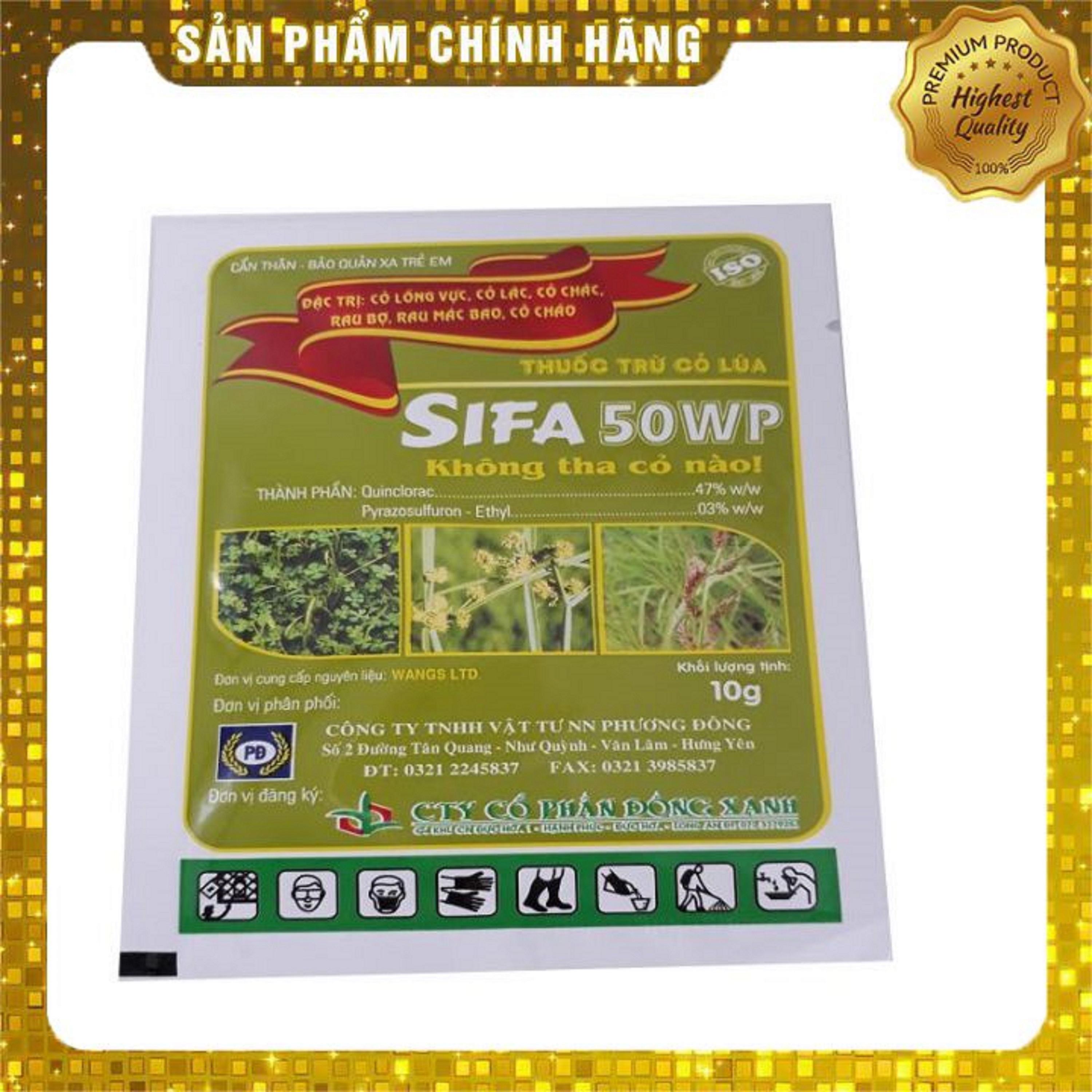 Combo 3 gói Th.uốc trừ cỏ Lúa SIFA 50WP 10g đặc tri. cỏ lồng vực, cỏ lác, rau bợ, cỏ cháo, rau mác bao.