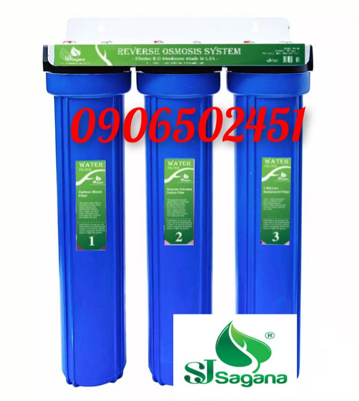 Bộ lọc nước sinh hoạt, bộ lọc tổng đầu nguồn, 3 cấp ly 20 inch an toàn hiệu quả dễ sử dụng