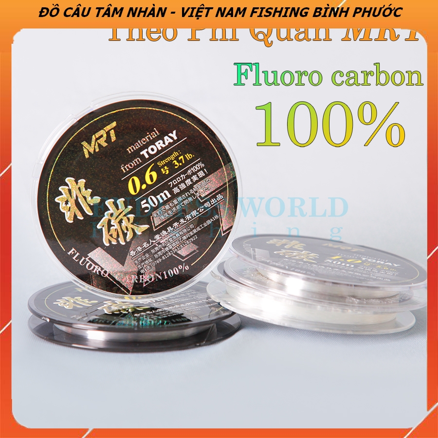 [Chính hãng] [Ảnh thật] 01 Cuộn dây làm thẻo MRT Phi Quân Fluorocarbon 100% 50 m chuyên dùng cho câu Đài,
