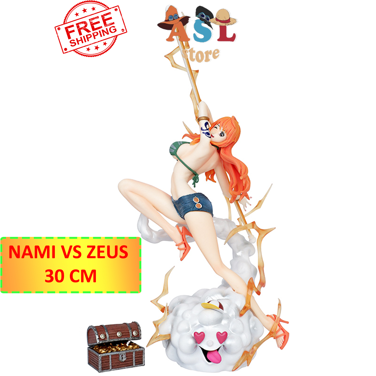 Mô Hình One Piece Nami và Zeus trạng thái chiến đấu siêu đẹp cao 32cm nặng 500gram , figure OnePiece - Mô hình Anime giá sỉ