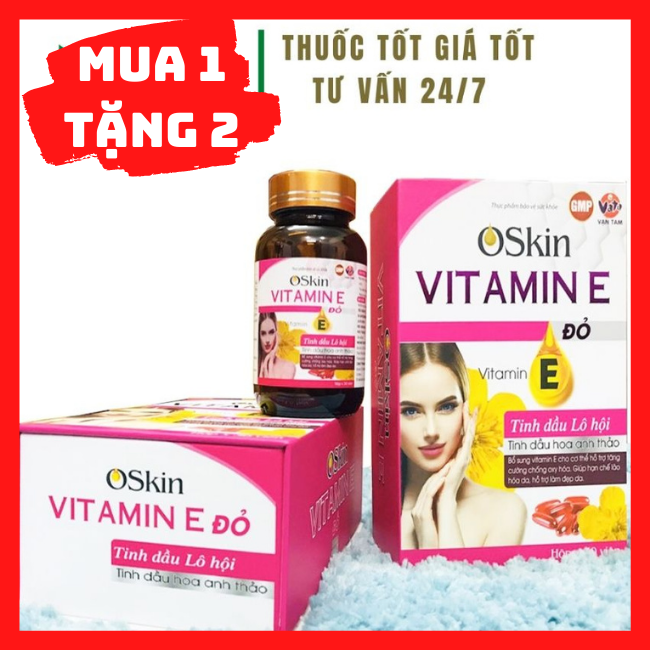 Viên Uống Đẹp Da Vitamin E đỏ Giúp sáng mịn da, chống lão hóa