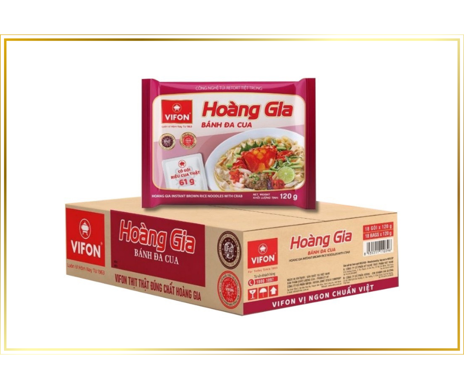 Bánh đa cua Hoàng Gia thùng 18 gói - 120gr/gói