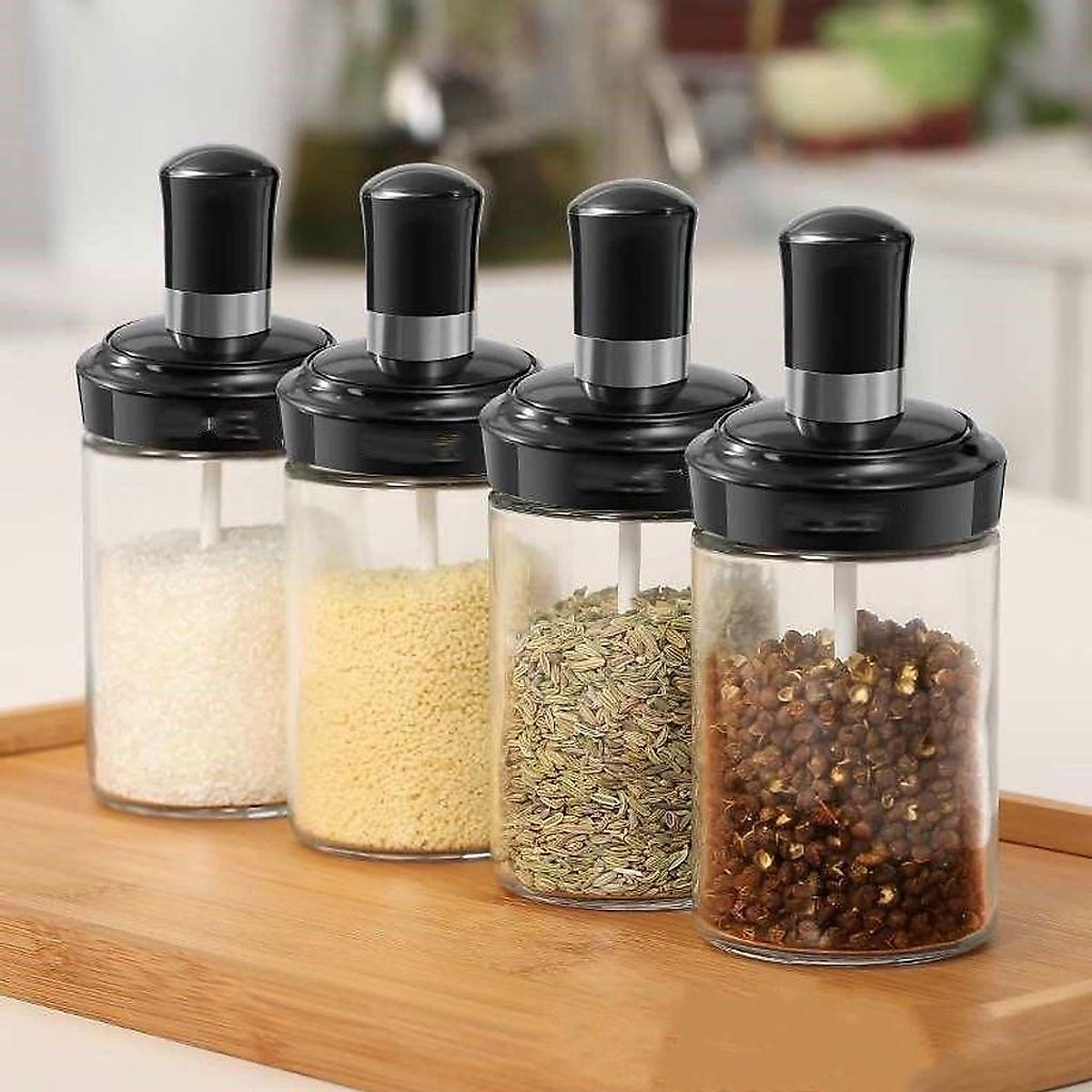 Combo 05 Lọ đựng gia vị kèm muỗng dung tích 250mL