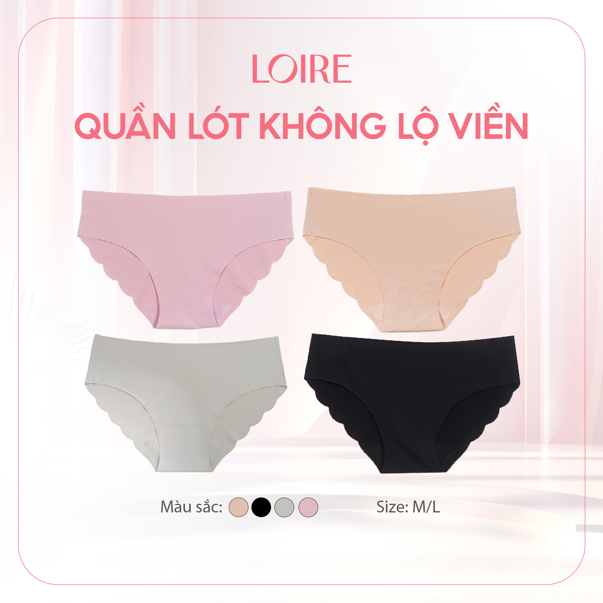 COMBO 4 Quần Lót Nữ Su Đúc Không Viền Loire QSD04