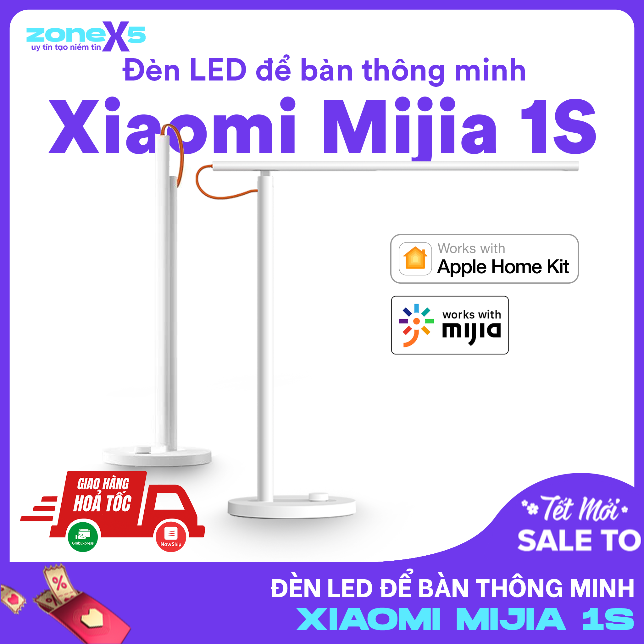 [HCM]Đèn LED để bàn thông minh Xiaomi Mijia 1S - Đèn bàn thông minh Xiaomi điều khiển qua app hoạt động với Apple Home Kit