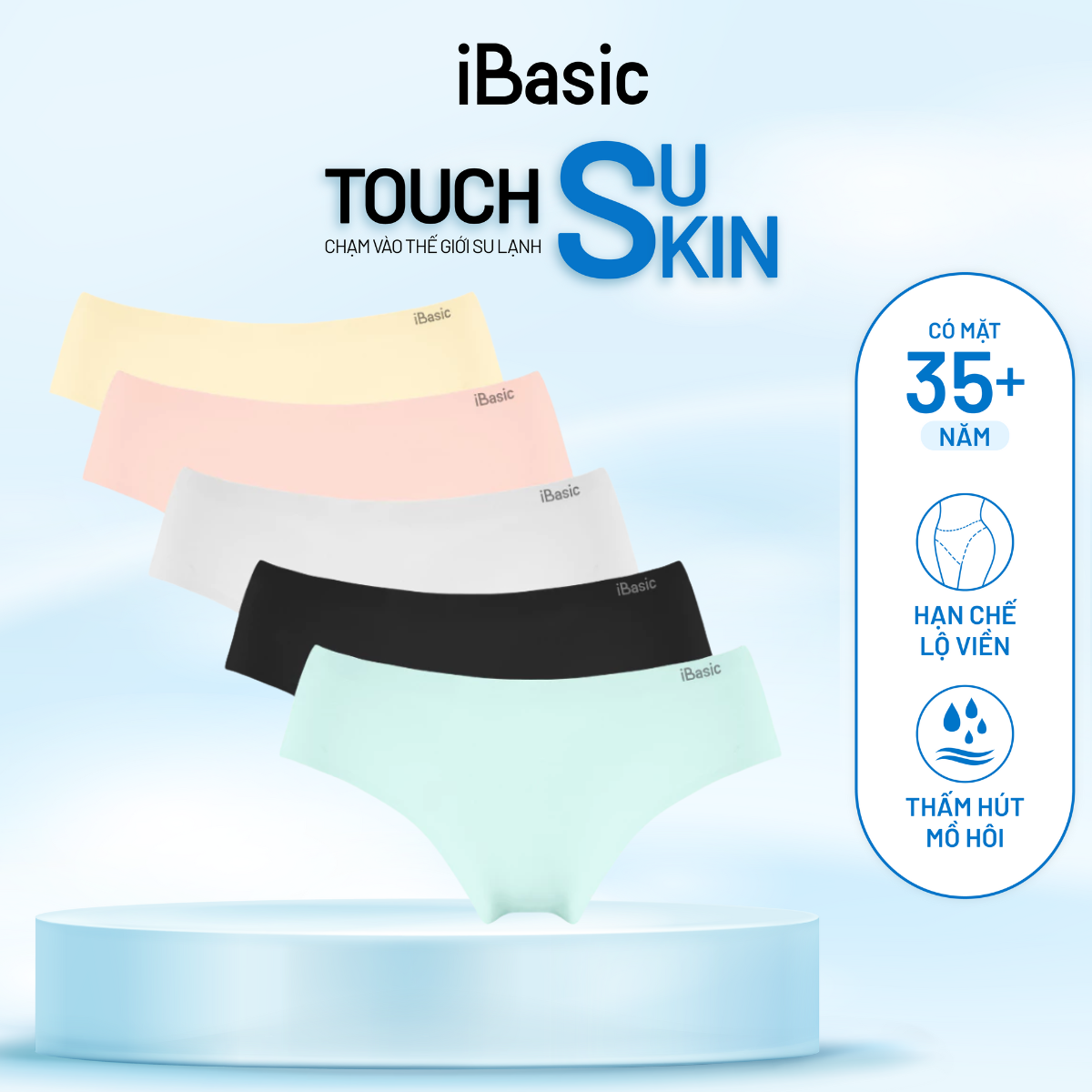  Set quần lót nữ iBasic lưng vừa không đường may V188 