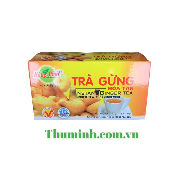 Trà gừng hoà tan hùng phát hộp 200g
