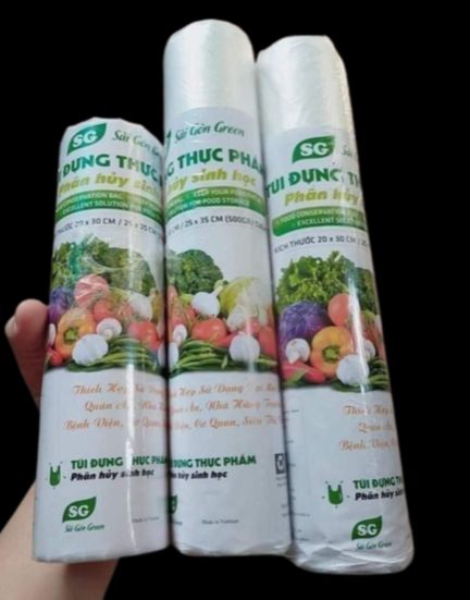 Set 3 cuộn túi bọc thực phẩm - combo 3 cuộn túi đựng thực phẩm tự phân hủy sinh học