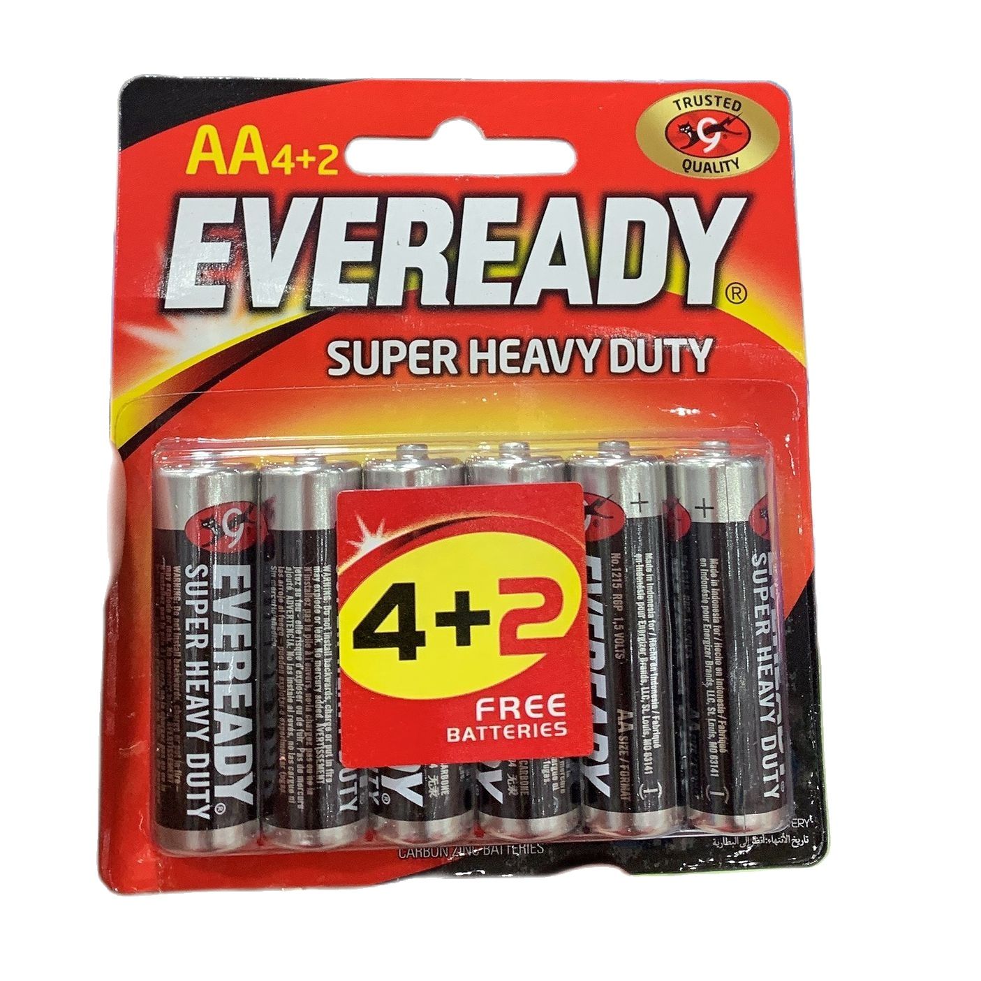 Pin AA Eveready 1215-BP6 Heavy Duty 1.5V - Vỉ 6 viên