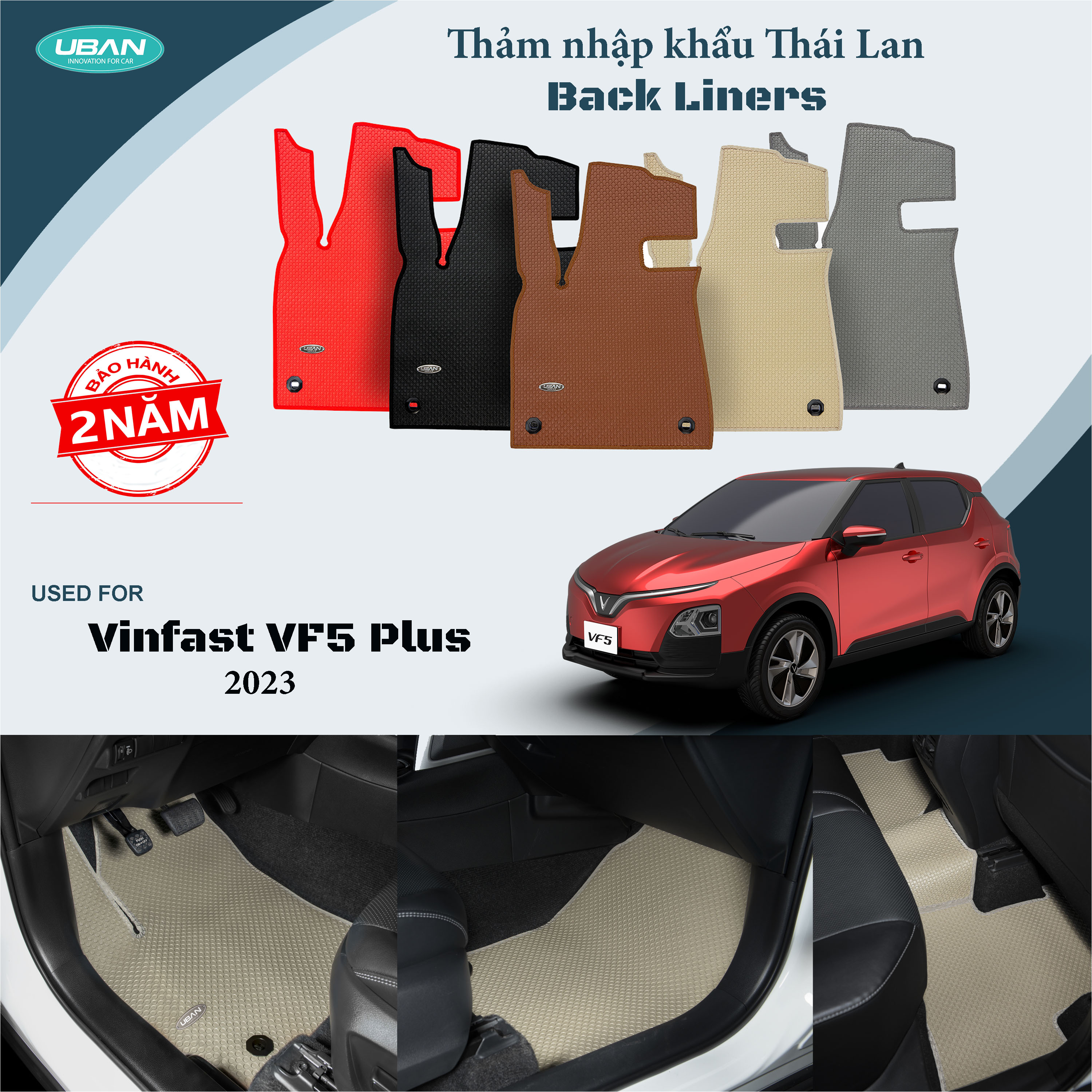 Thảm lót sàn ô tô UBAN cho xe Vinfast VF5 Plus - Nhập khẩu Thái Lan