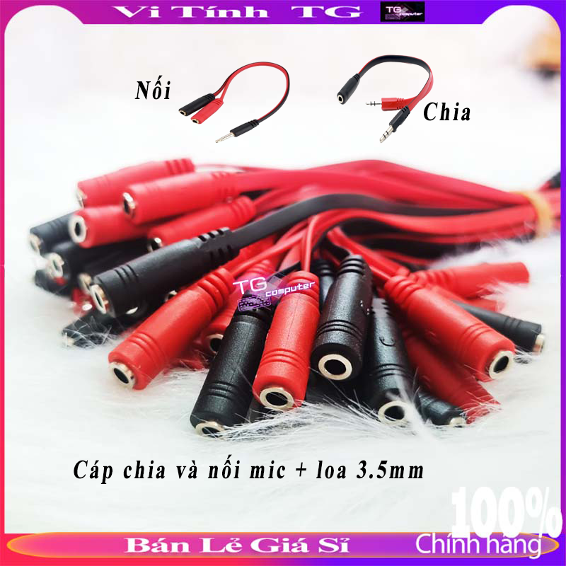 Cáp chia 1 cổng audio 3.5mm ra tai nghe & mic cao cấp- vitinhtg