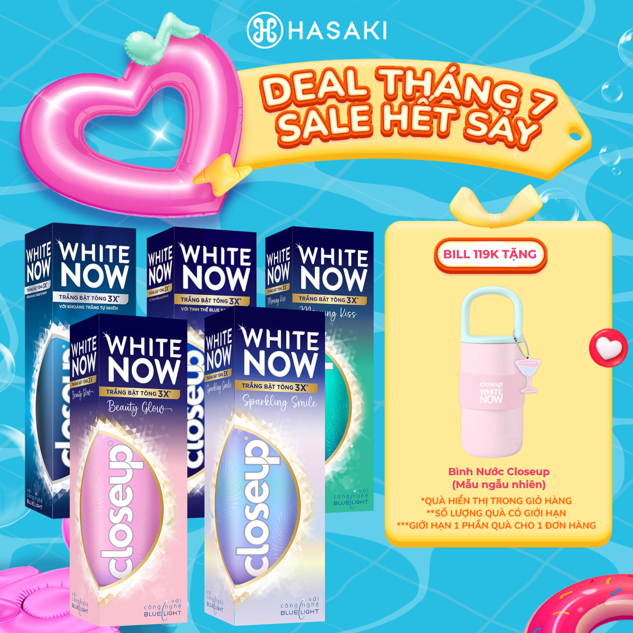 [MUA LÀ CÓ QUÀ] Kem Đánh Răng Dạng Gel Closeup White Now 100g Hasaki Sản Phẩm Chính Hãng