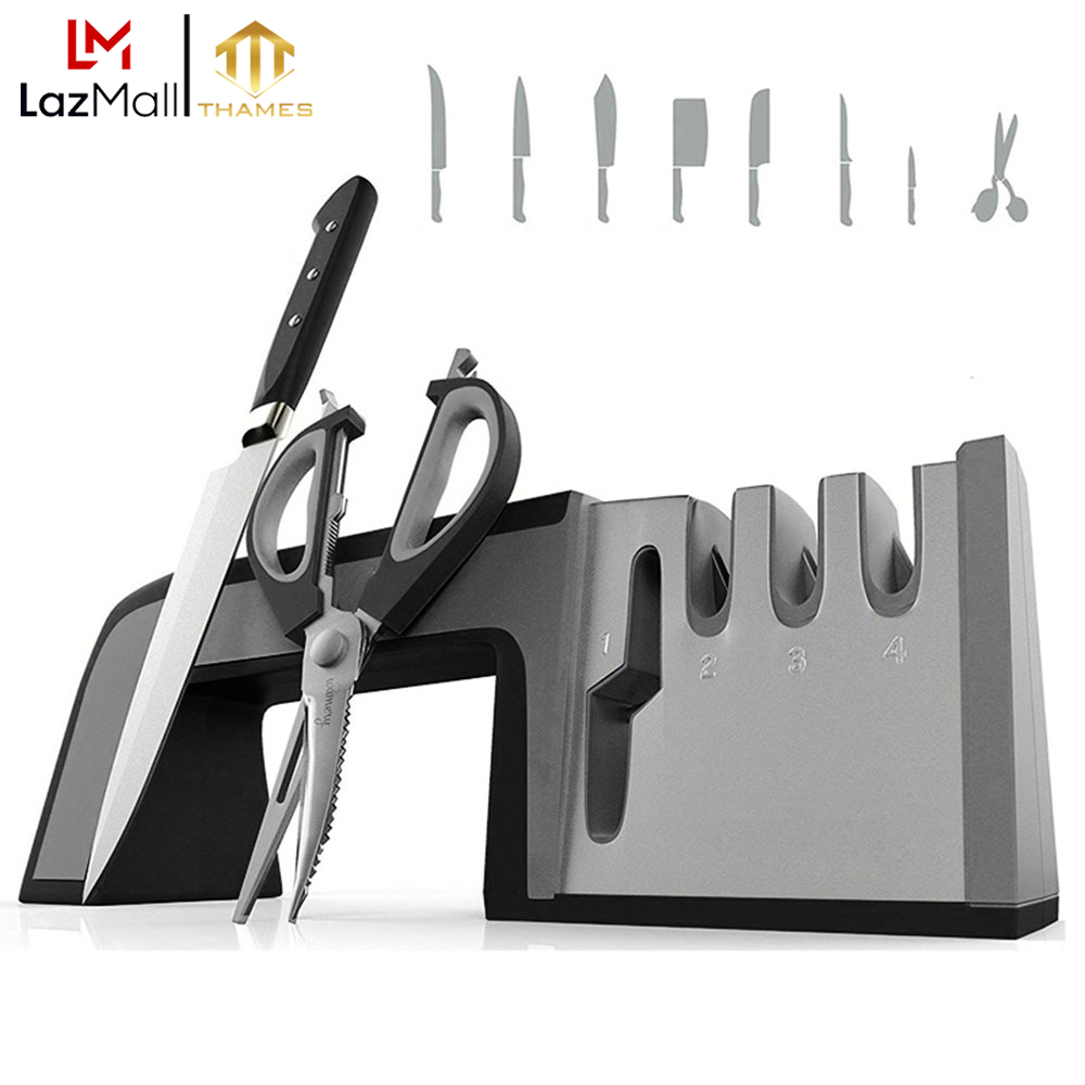 Dụng cụ mài dao kéo đa năng 4 trong 1, Chất liệu: Nhựa ABS + Thép không gỉ, Bảo Hành Chính Hãng Bởi THAMES