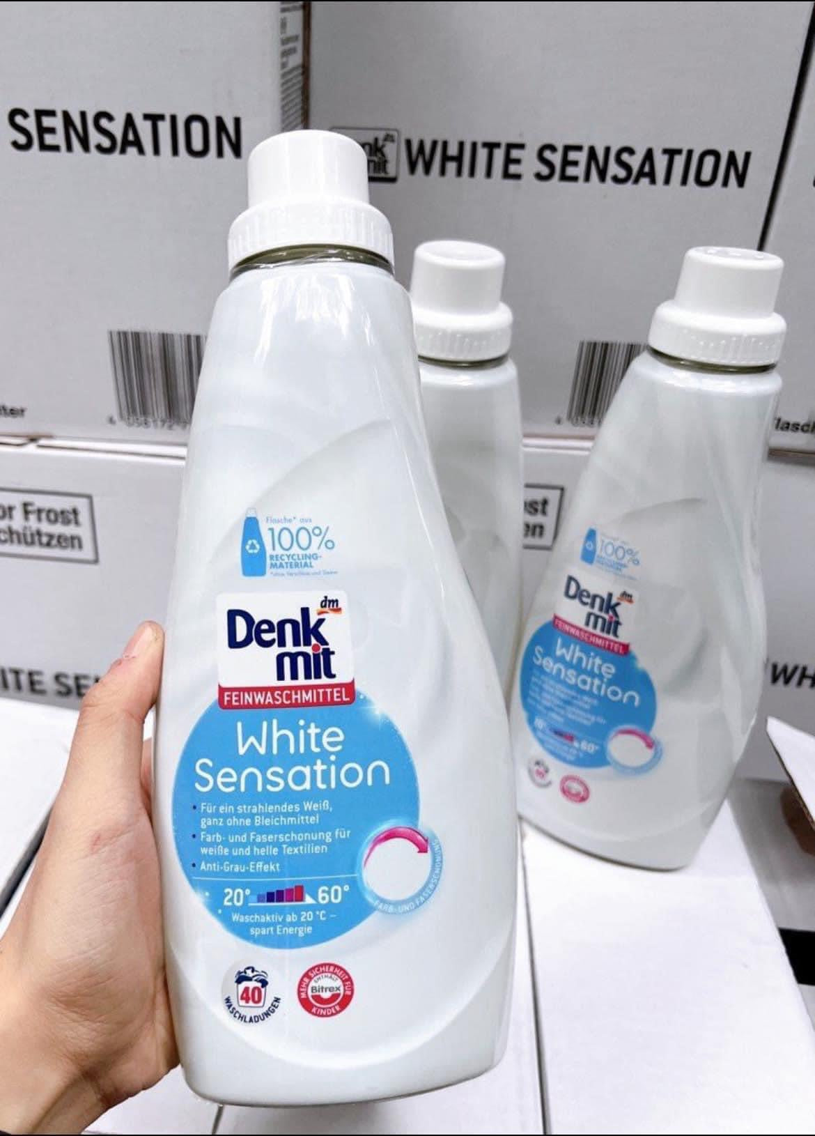 Nước giặt tẩy trắng quần áo DENKMIT White Sensation 1L