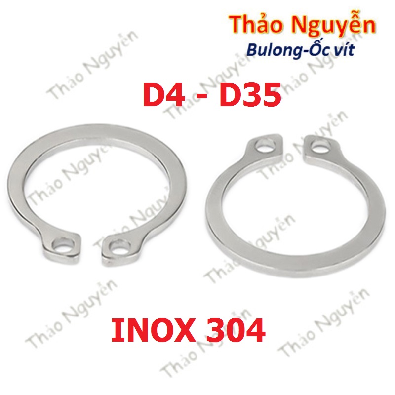 Phanh trục inox 304, phe gài trục, vòng phe phi 4 - 35mm