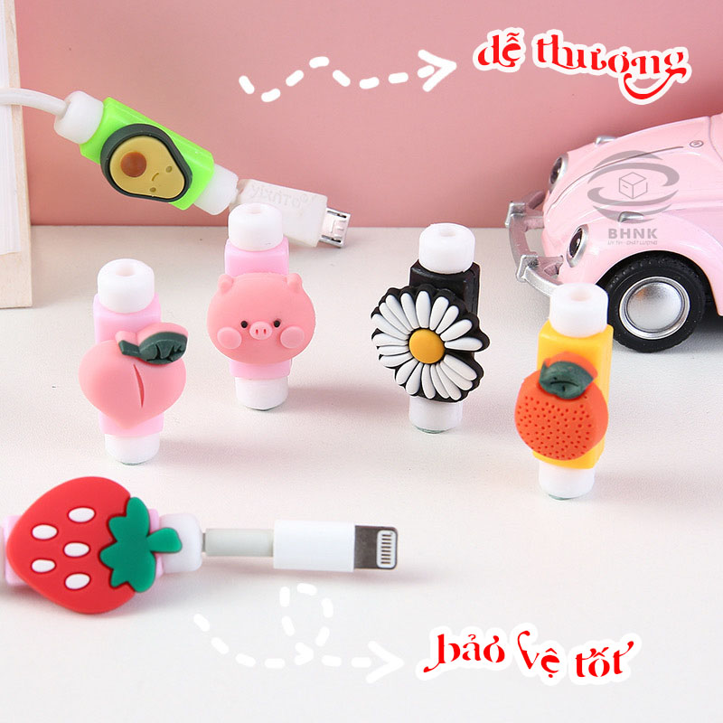 Đầu Nẹp TRÁNH GÃY Dây Sạc Điện Thoại Cute - Bảo Vệ Đầu Cáp Sạc (Giao Mẫu Ngẫu Nhiên)