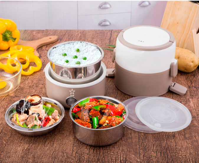 [HCM](Review) Cặp lồng ủ cơm 3 tầng inox cắm điện Star Hộp cơm hâm nóng cắm điện inox 3 tầng giữ nhiệt tốt - Thiết kế màu sắc bắt mắt sạch sẽ tiện lợi gọn nhẹ dễ sử dụng