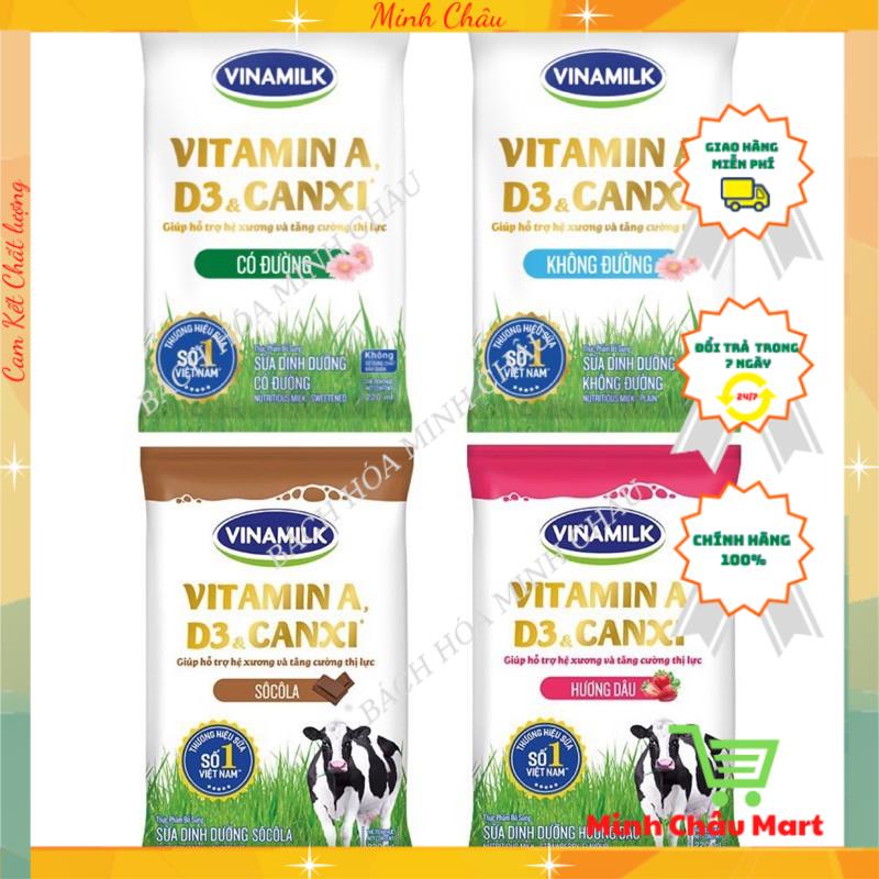 Sữa Vinamilk Có Đường/ Không Đường/ Dâu/ Socola Túi 220ml