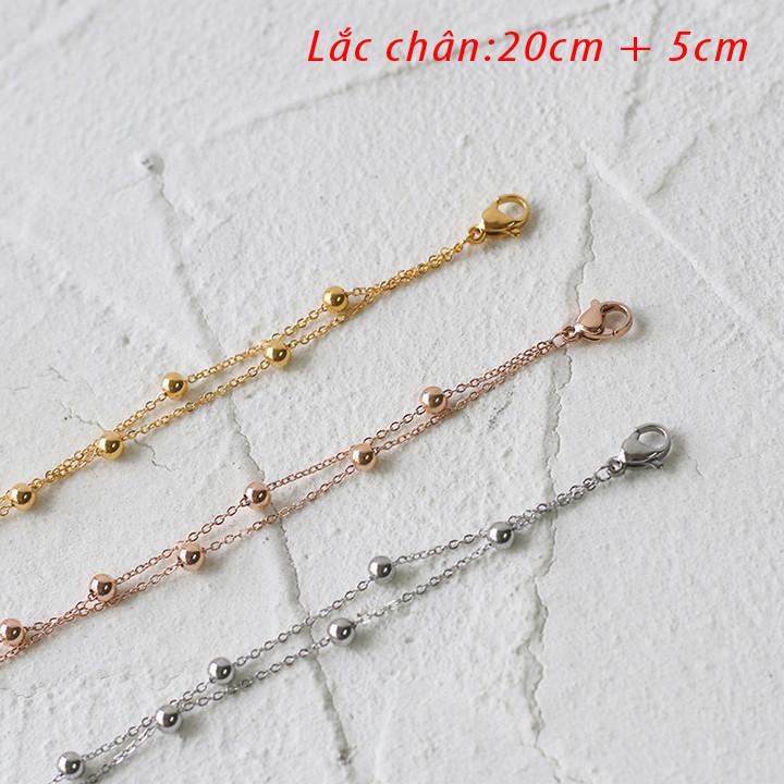 Tl669 - lắc chân nữ titan 2 tầng bi cách điệu