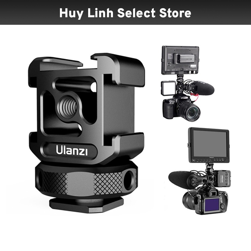 Ulanzi PT-12 Ngàm mở rộng đa năng Với 3 ngàm Cold shoe mount gắn thêm đèn, mic và phụ kiện tiện lợi nhanh chóng