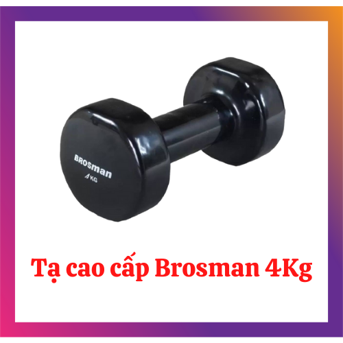 Tạ tay 4kg Brosman nhập khẩu (Tạ sắt 4kg màu đen)