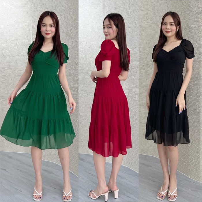 Đầm xòe nhún ngực bèo tầng Misa Fashion - MS0232