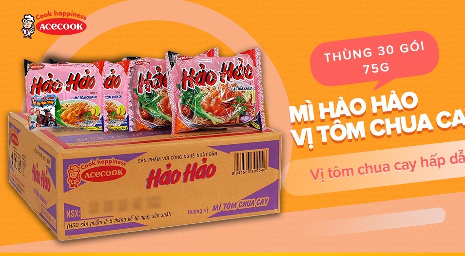 [HCM]Sỉ và lẻ Thùng 30 gói mì Hảo Hảo vị tôm chua cay 75g
