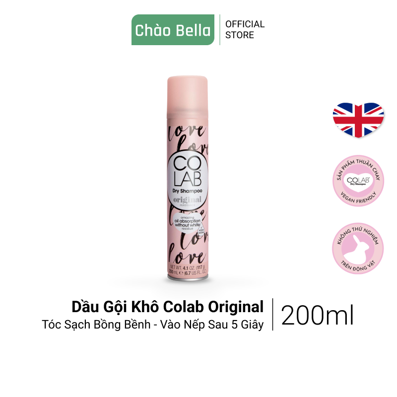 Dầu gội khô Colab hương nguyên bản Colab Dry Shampoo Original 200ml - chaobella