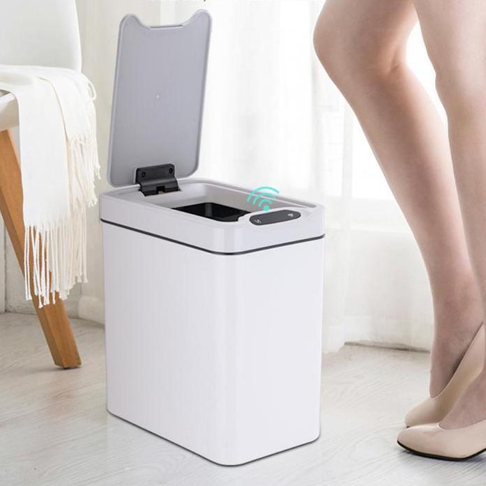 Thùng Rác Thông Minh 12L Sang Trọng Sử Dụng Được Pin Sạc Và Pin Rời