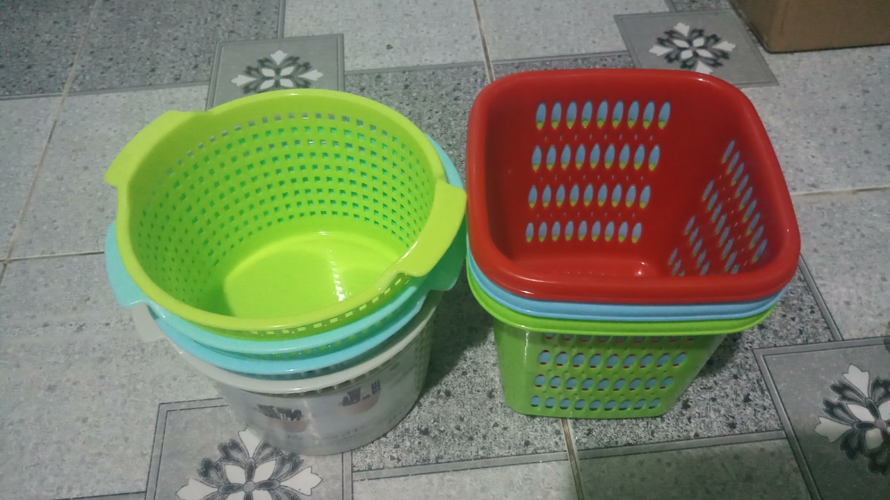 [HCM]Combo 6 cái rổ nhựa Mini cao cấp - KT 15x15 (Vuông tròn)
