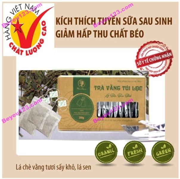 Hộp 20 túi trà vằng túi lọc lợi sữa, giảm mỡ bụng 40g - Wonmom