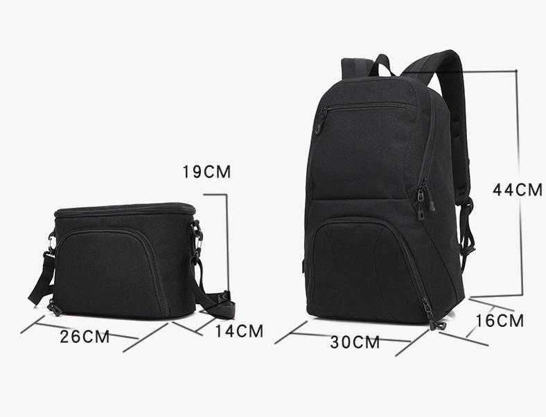 Balo half photo 2 quai 2in1 chống sốc máy ảnh thông minh