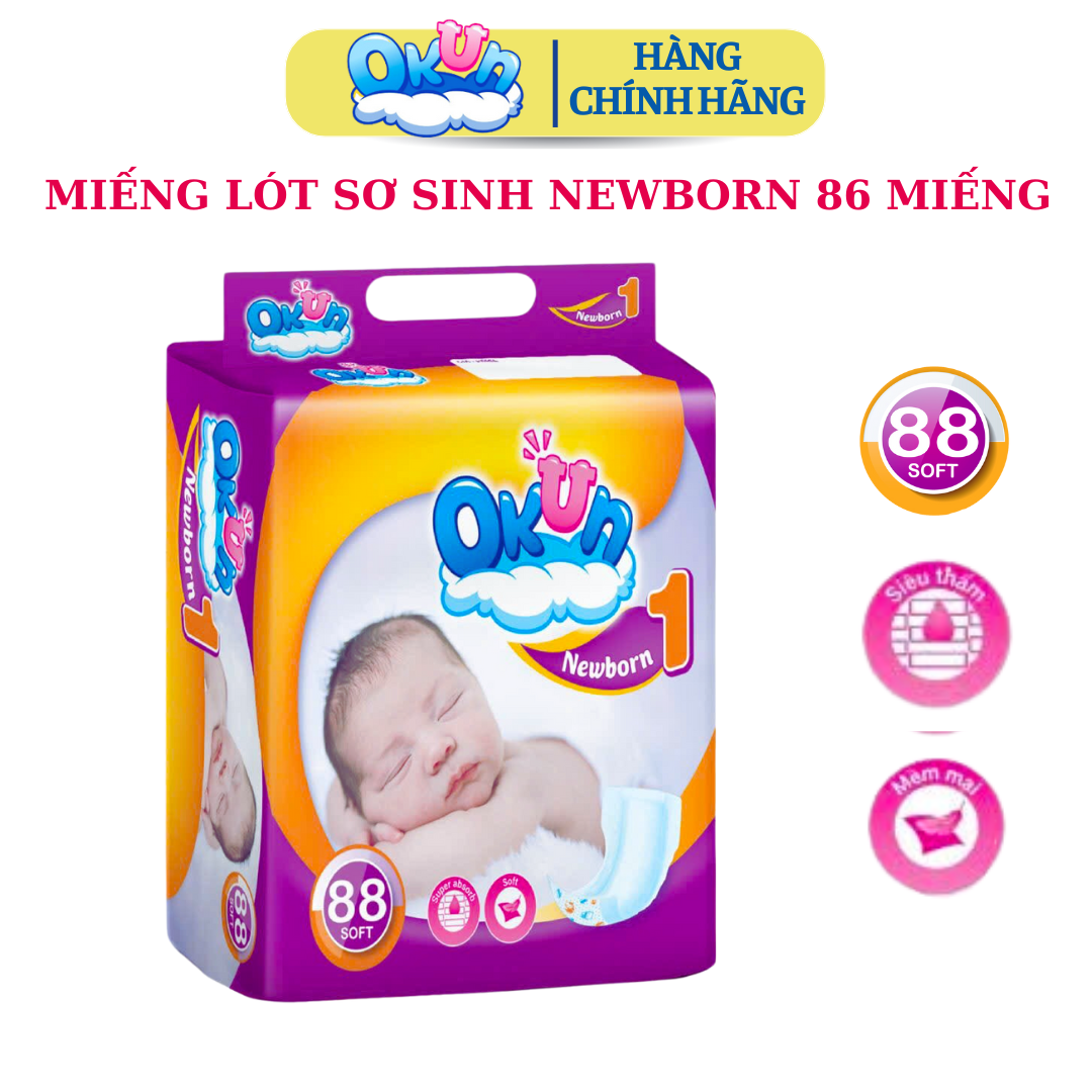  {Hàng chính hãng} Miếng Lót Sơ Sinh OKUN siêu mềm siêu thấm. Miếng lót Newborn 1 chính hãng. Tấm lót sơ sinh.Tã giấy sơ sinh miếng lót sơ sinh dán. Miếng lót NB1 bỉm dán sơ sinh 