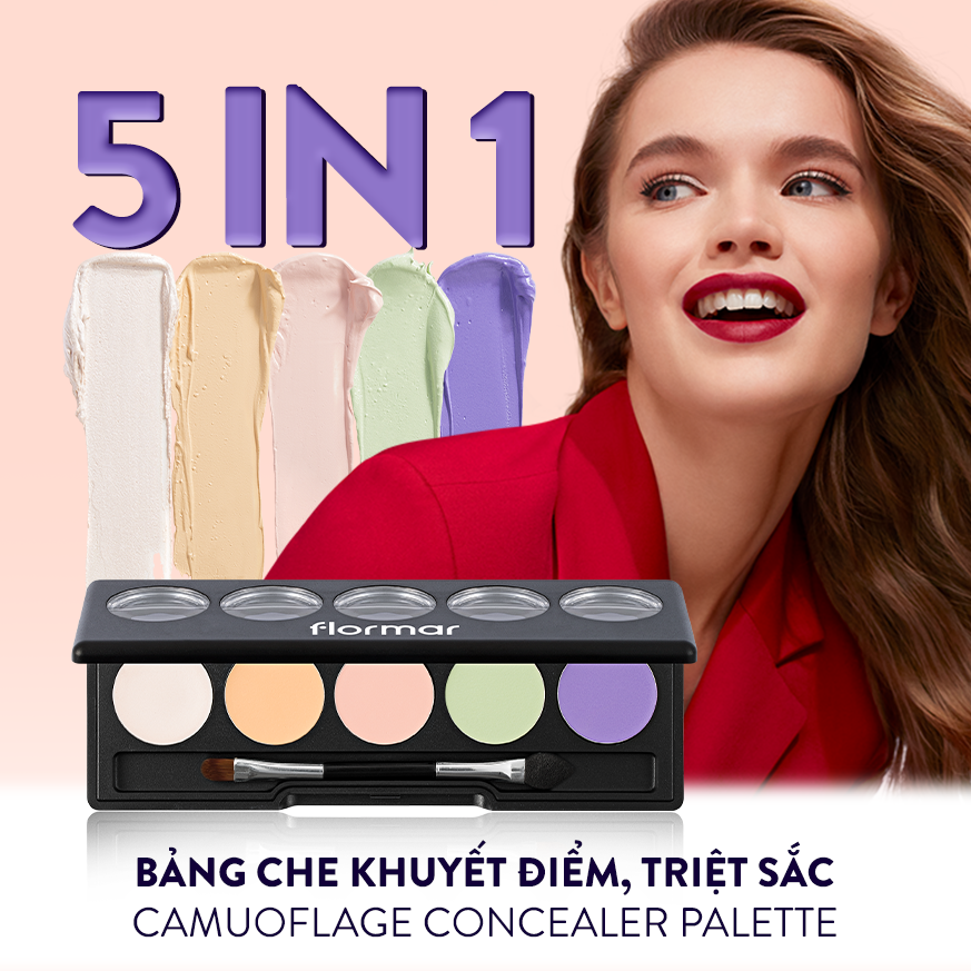 Bảng che khuyết điểm, triệt sắc flormar 5 màu 7.5g