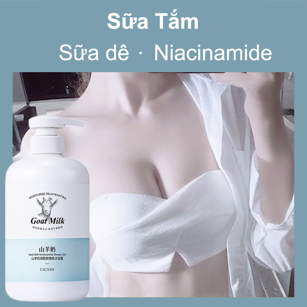 Dưỡng trắng cơ thể sữa tắm dưỡng trắng làm trắng toàn thân sữa tắm sữa dê sữa tắm trắng da 800ml