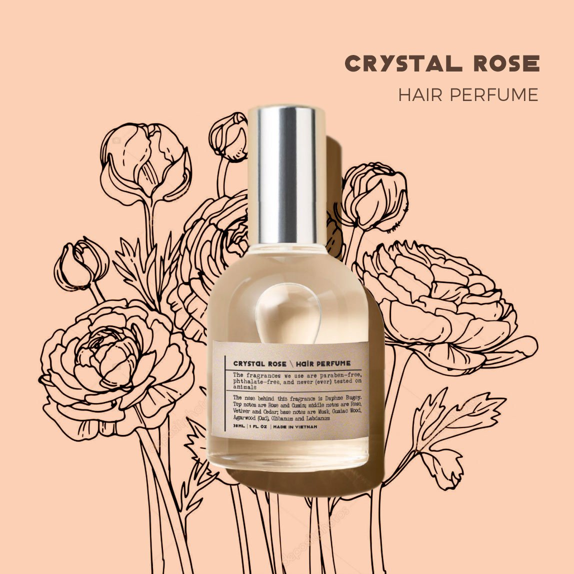 Nước hoa tóc crystal rose