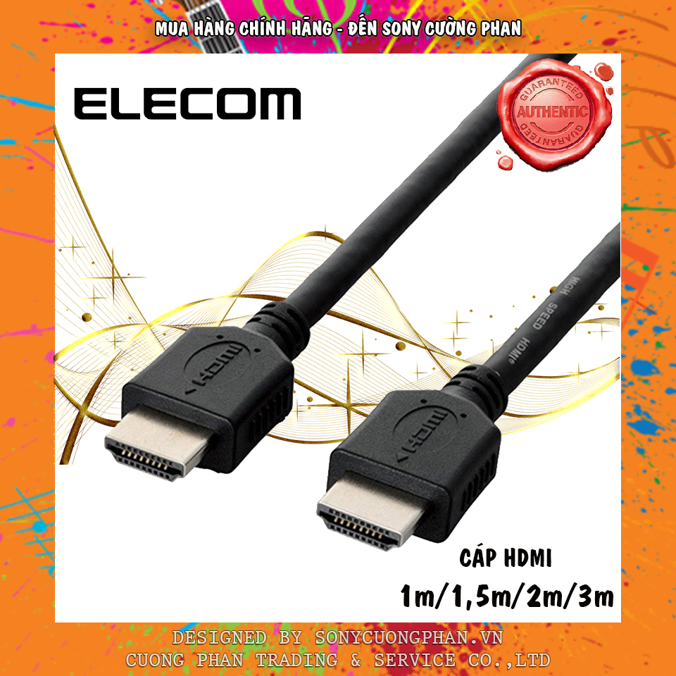 Dây cáp hdmi elecom cac-hd14el20bk - 4k2k 3d full hd - tốc độ 10gbps - chuẩn 4k