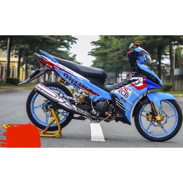 Tem trùm exciter 135 xanh đỏ trắng, tem exciter 135, team trùm exciter 135, tem xe exciter 135, team trùm ex 135, team xe exciter 135 xanh đỏ trắng