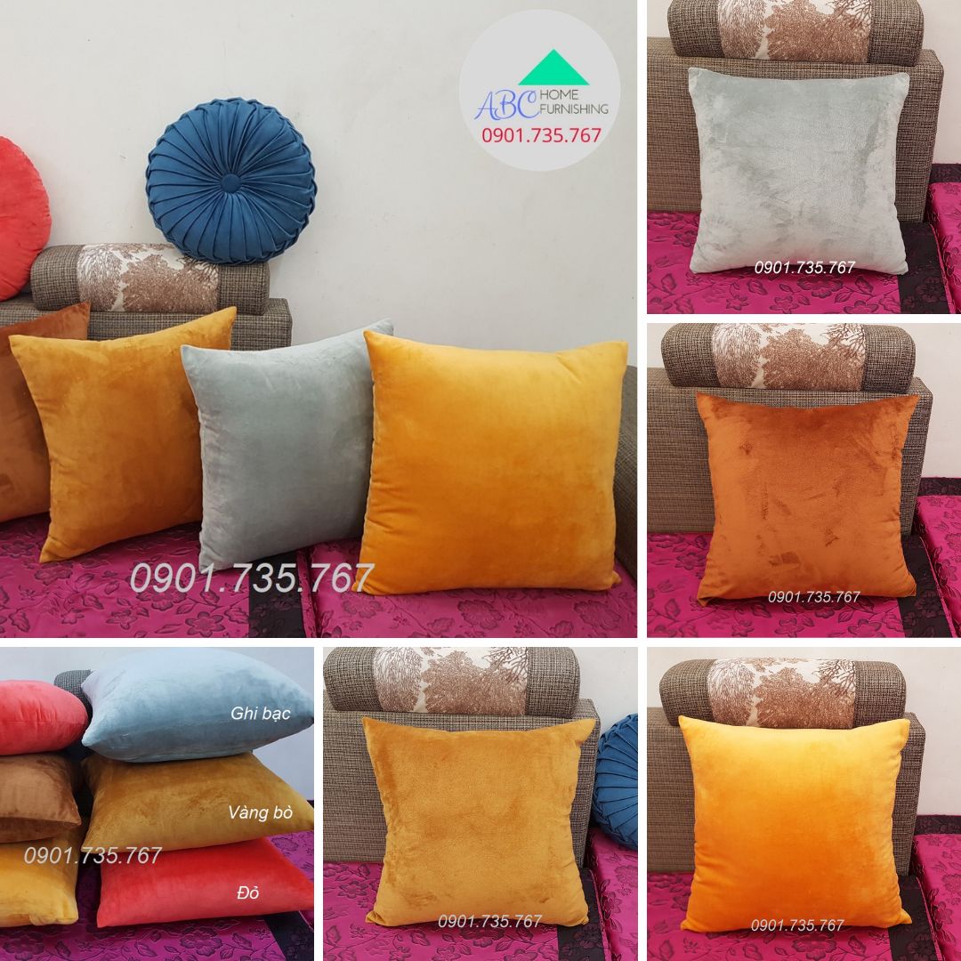 Gối Tựa lưng ghế Sofa Vải nhung 48x48cm