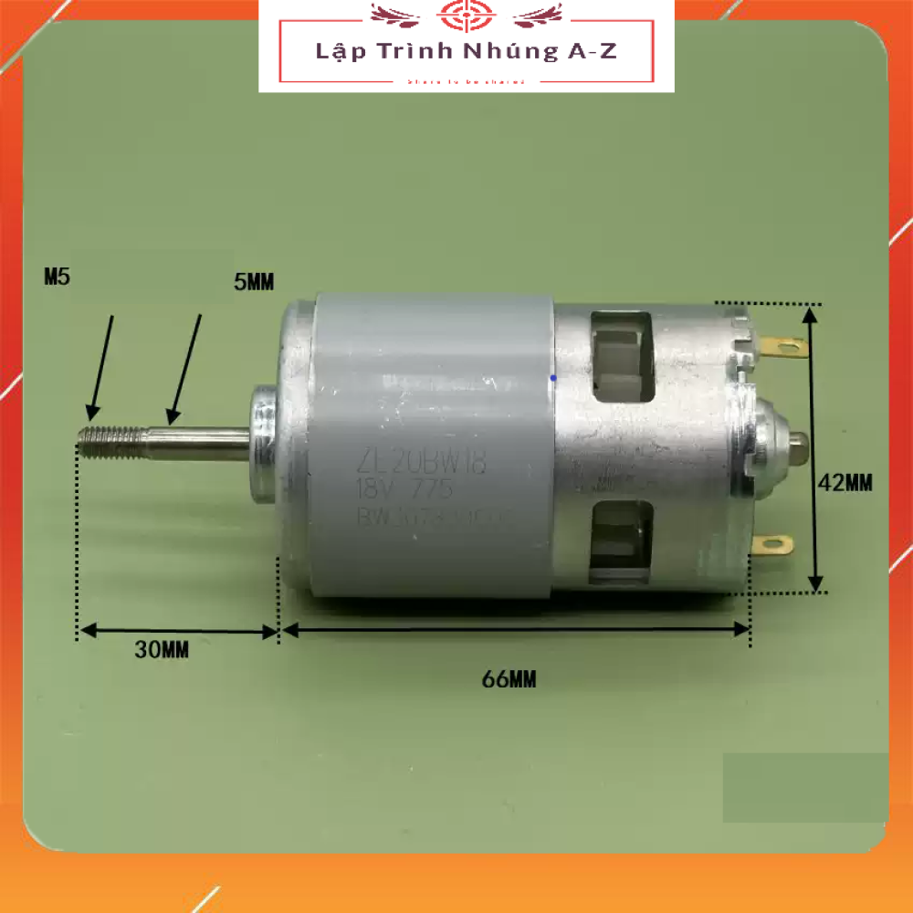 [Lập Trình Nhúng A-Z][G205] Động Cơ 775, Động Cơ Trục Vít Công Suất Cao, Ổ Bi Trước Và Sau DC 6V - 20V