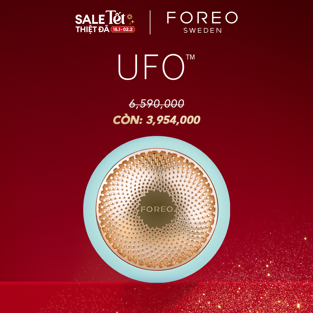 [CHỈ 15.1 SALE TẾT 55%] [GIÁ CUỐI 2.5tr] Máy đắp mặt nạ thông minh FOREO UFO Full trị liệu nhiệt và làm lạnh bằng đèn LED, có thể sạc, bảo hành 2 năm, tương thích với mặt nạ FOREO UFO - intl