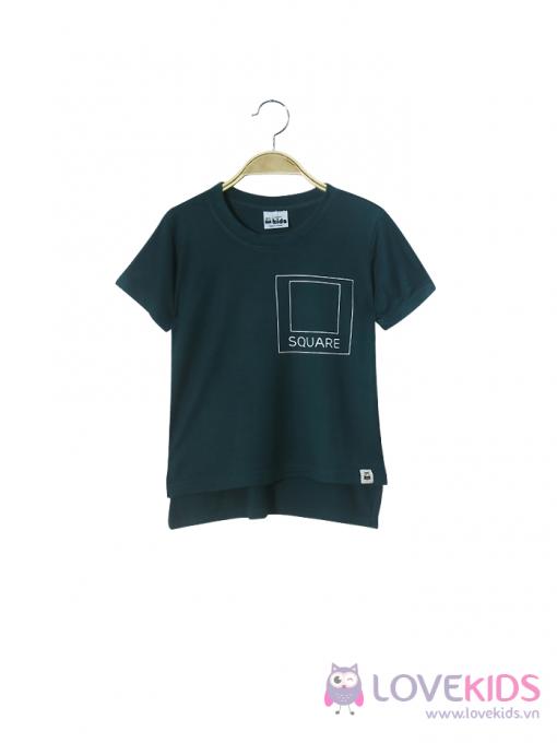 Áo thun xanh lệch tà hình vuông BT -Lovekids
