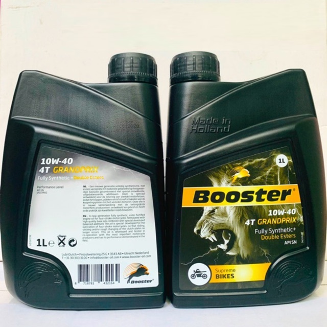 [NHỚT FULL TỔNG HỢP]Nhớt xe máy Booster 10W40 chai 1L, nhớt tổng hợp 100% (Fully synthetic) dùng cho xe số xe côn tay nhiều sự lựa chọn thể tích