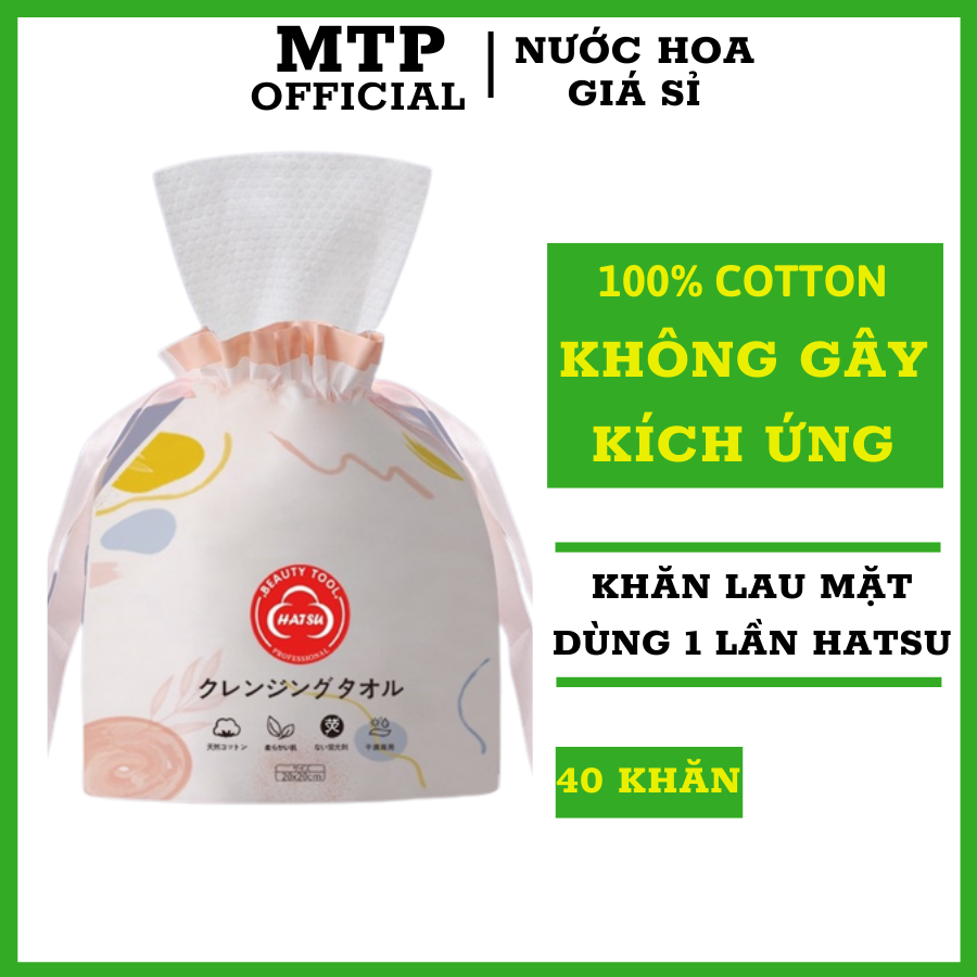 Khăn lau mặt cotton hatsu - khăn tẩy trang siêu sạch-siêu mềm mịn